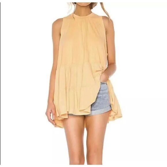 Free People Right on Time Tunic Apricot Oversized Size Medium - Picture 1 of 7